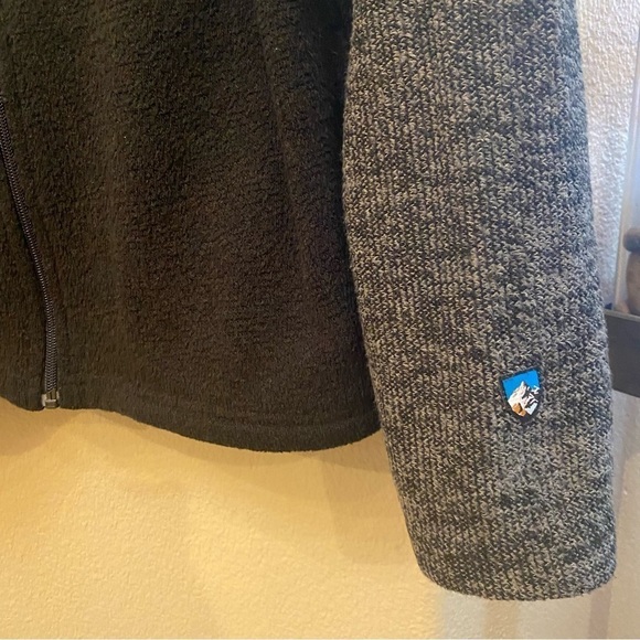 KUHL Men Brown Earthy Color Alpaca Fleece Full Zip Sweater Jacket Size Medium - Picture 3 of 8